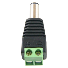 Conector DC fêmea com saída +/ -